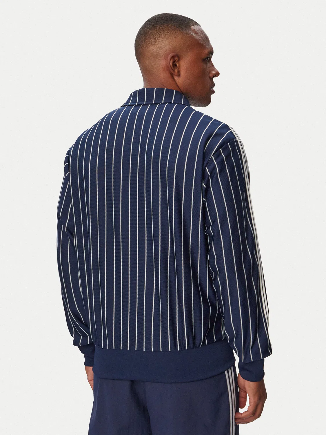 Мужская толстовка стандартного кроя Firebrid Pinstripes Track Top Adidas, темно-синий — фото 3