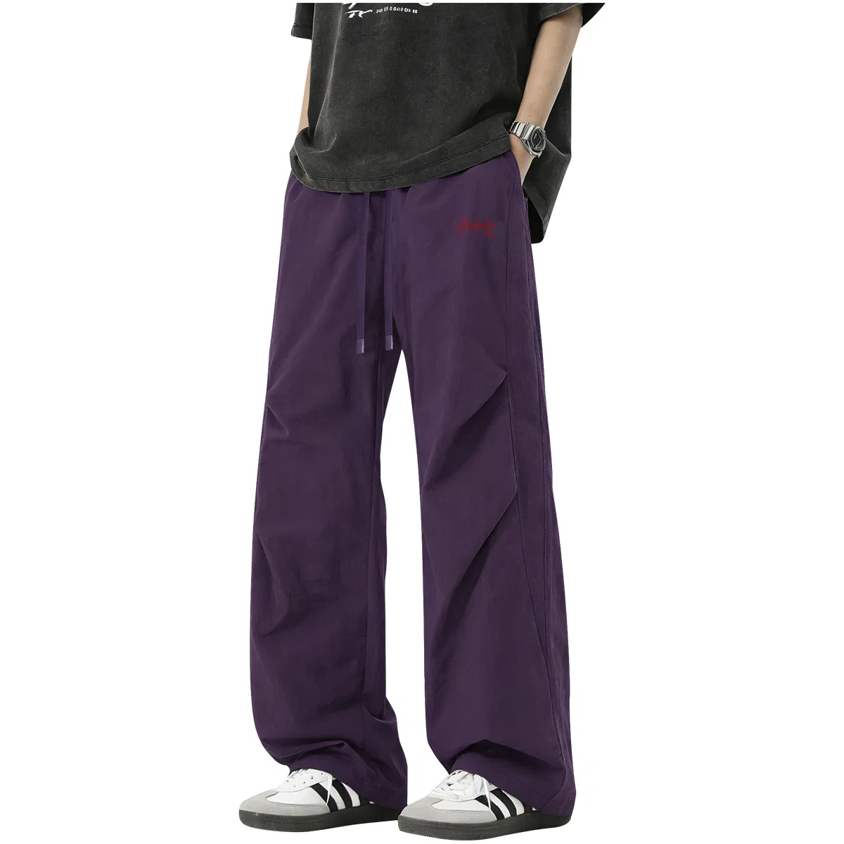 Детские брюки прямого кроя Y Fashion Letter Pants Logo MINISO, Purple