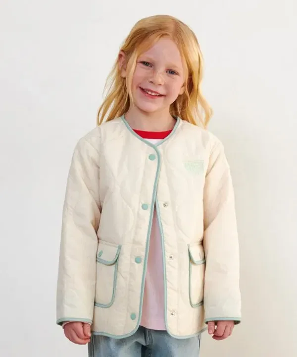 Куртка стеганая, Classic Quilting Out Pocket Marithé Kids, слоновая кость