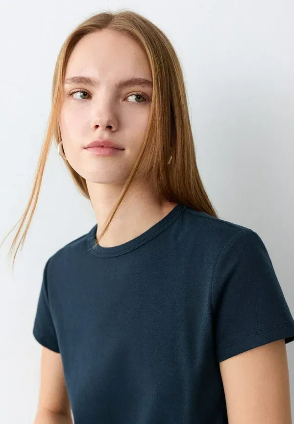 Подростковая - базовая футболка Mango Kids, синий — фото 4