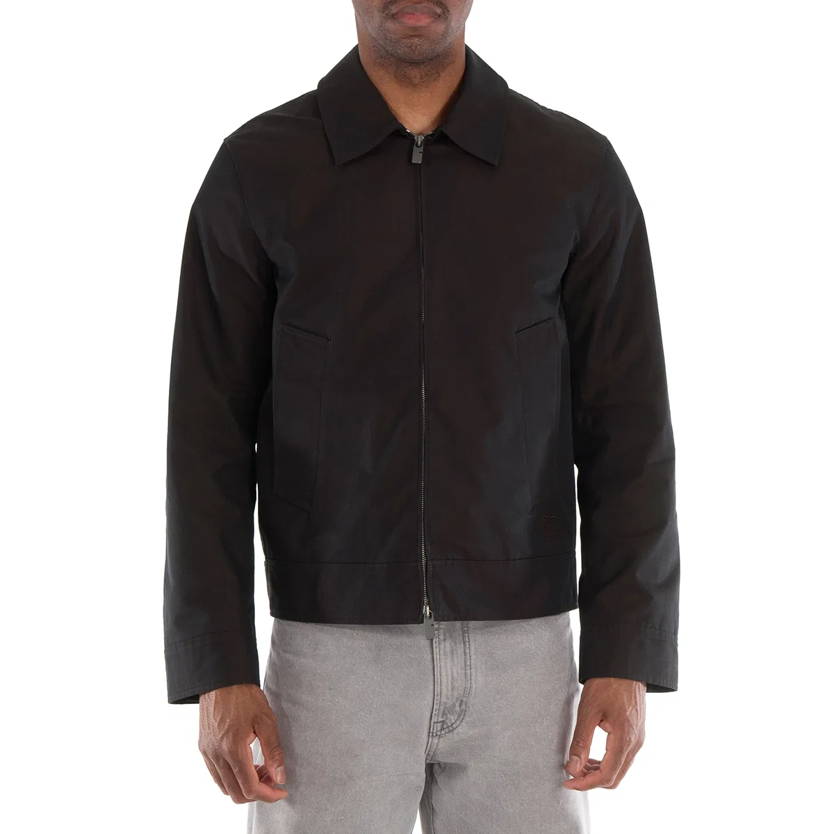 Куртка-рубашка Harrington с отложным воротником Burberry, Black/Tan