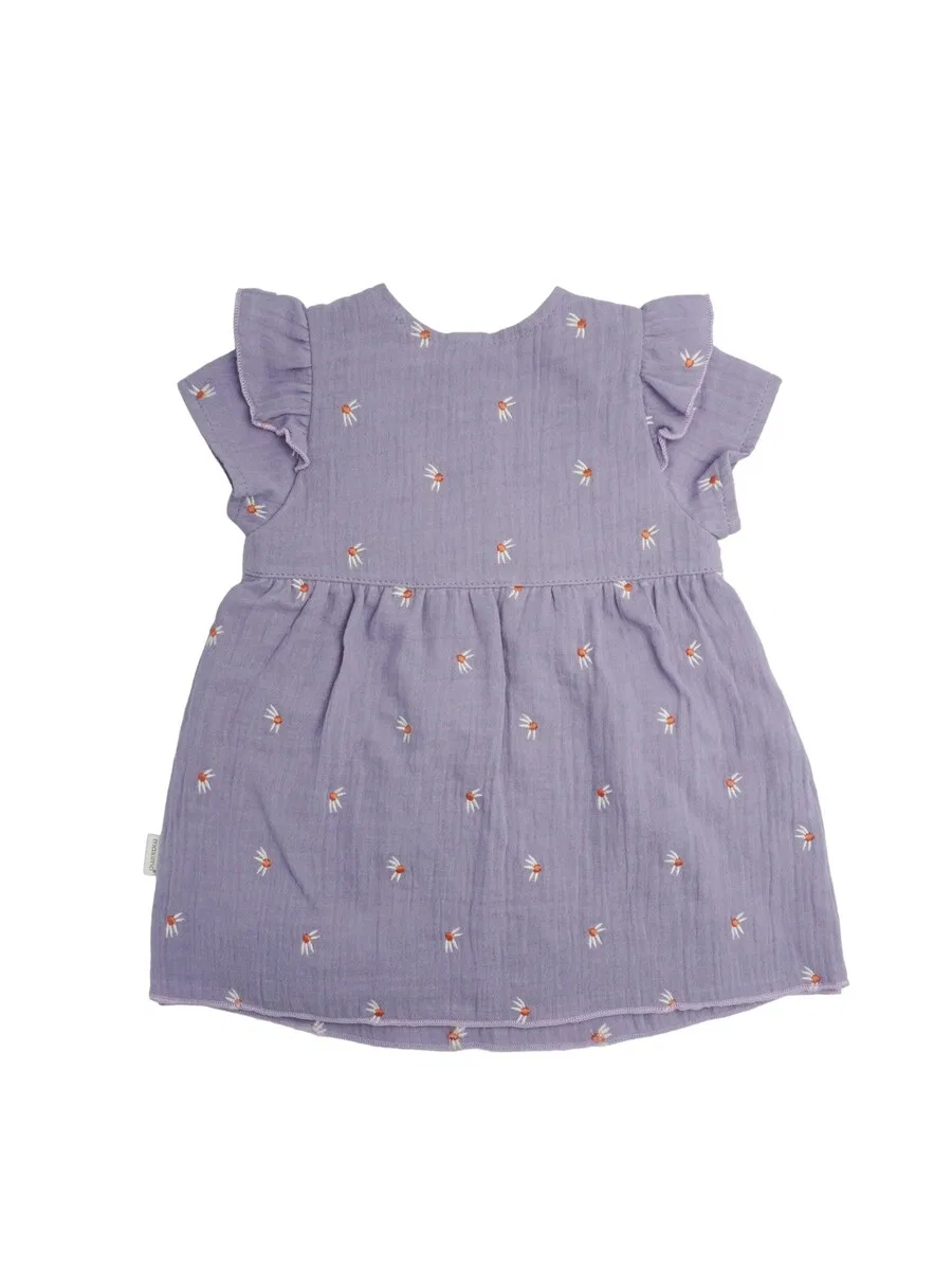 Платье MAXIMO 'GOTS BABY GIRL-Kleid, Kurzarm Musselinstoff bestickt, Futter' фиолетового цвета — фото 4