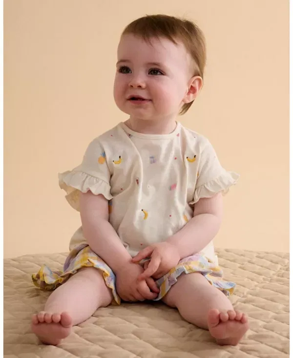 Детский комплект для девочек хлопковый Purebaby, Lila Check — фото 4