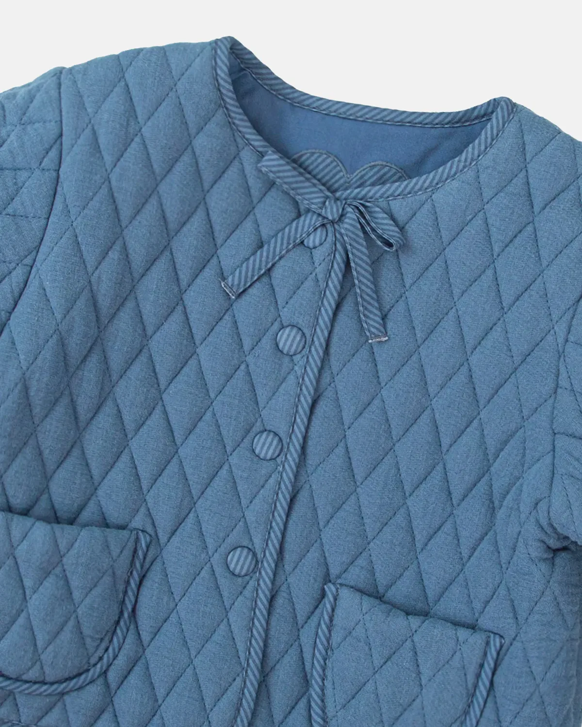 Детская куртка для девочек стеганая Tutto Piccolo, Azul Grisáceo — фото 2