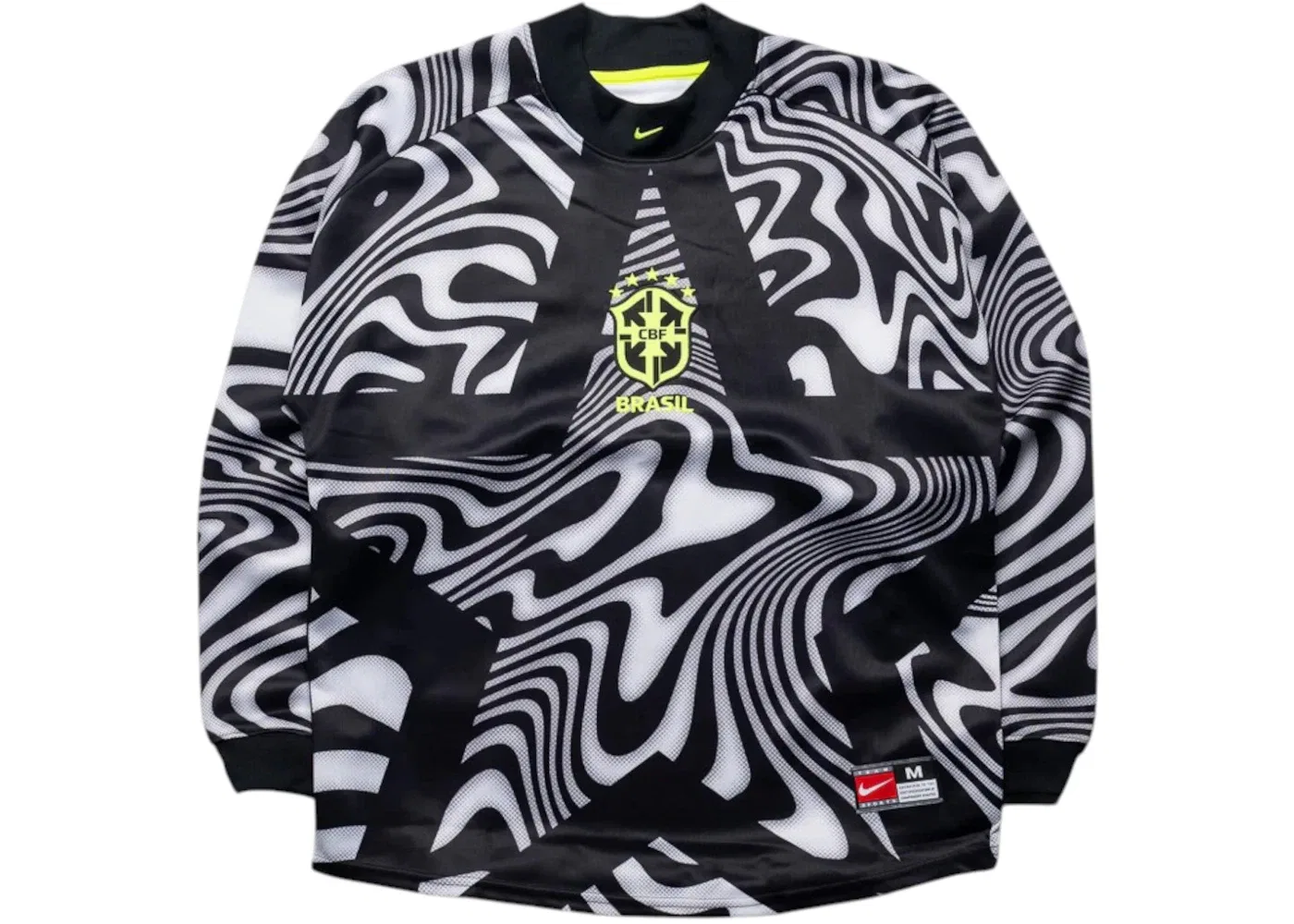 Мужская футбольная вратарская джерси Nike Brazil Authentic Black/Volt, Black/Volt