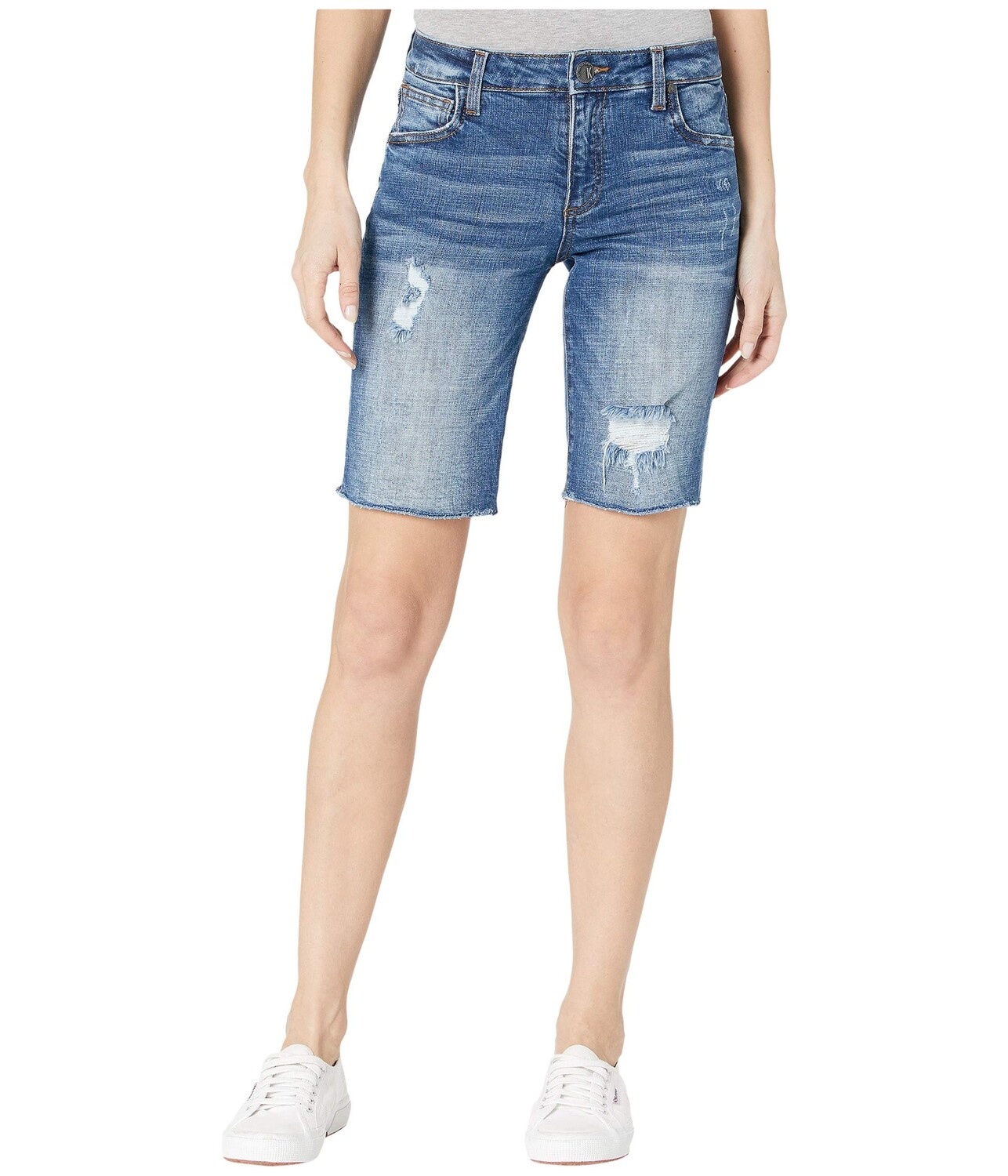 

Шорты KUT from the Kloth, Sophie Bermuda Shorts Five-Pockets Fray Hem