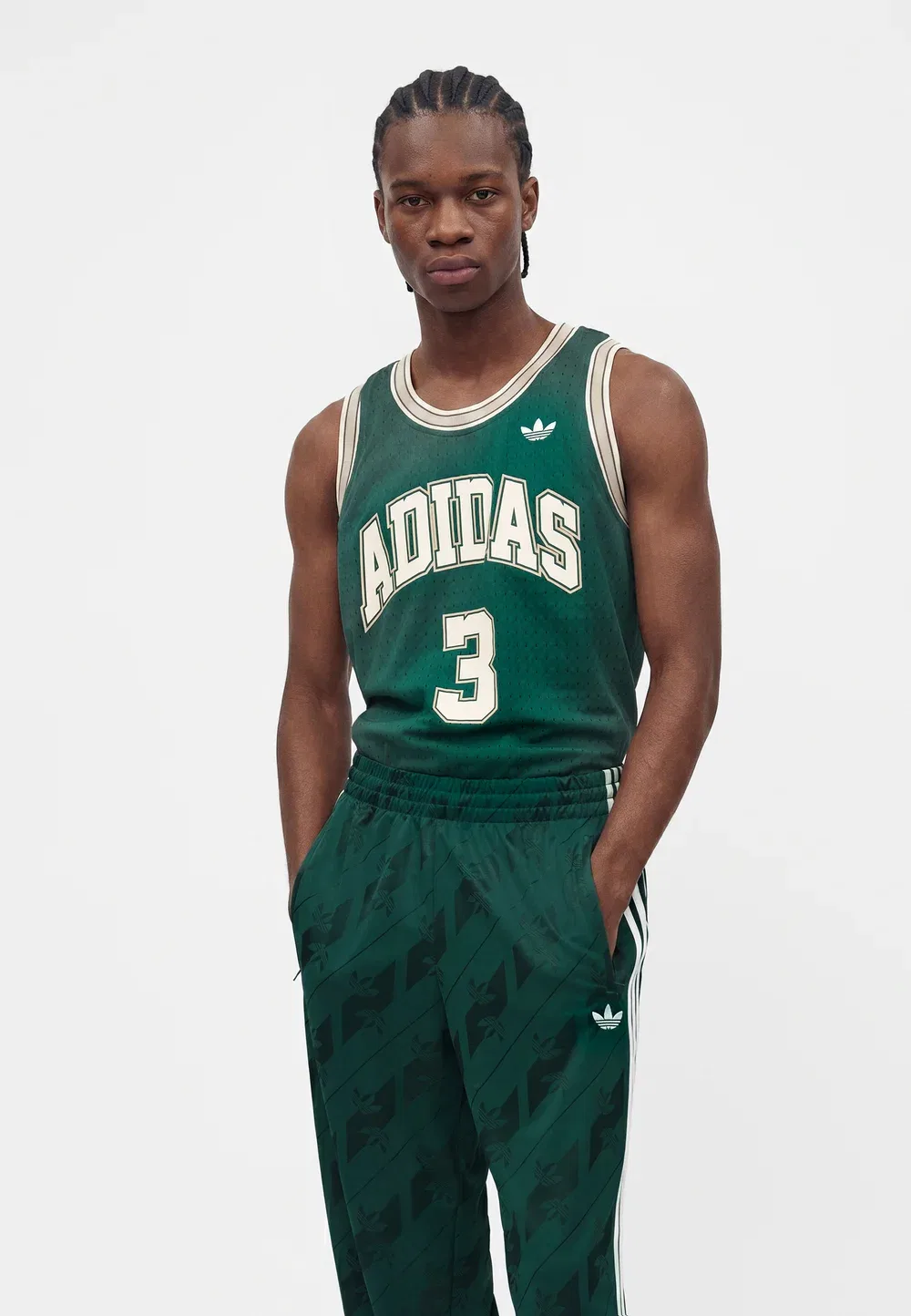 Спортивные штаны Monogram Firebird Adidas Originals, Collegiate Green — фото 4