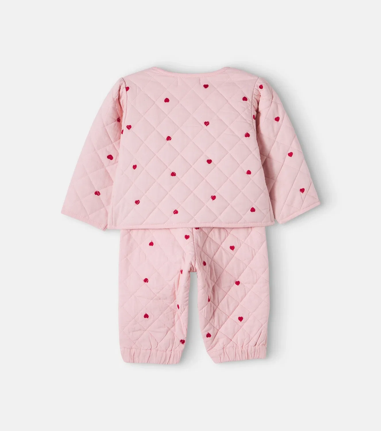 Комплект из стеганой куртки и брюк из хлопка Baby Rose Bebe Organic, розовый — фото 2