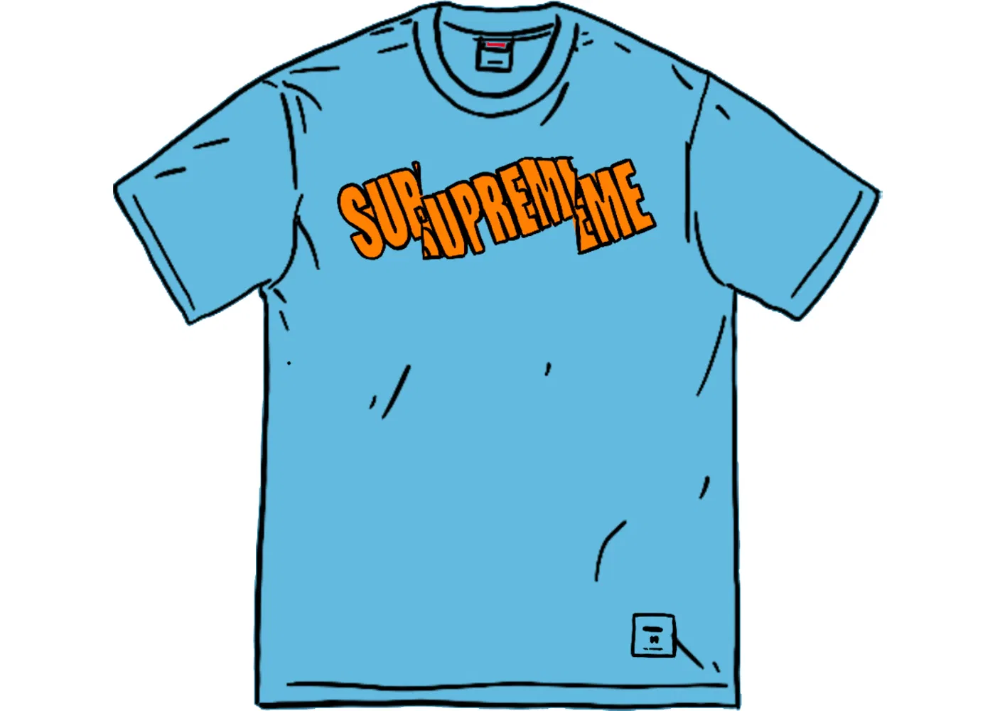 Мужская футболка Supreme Cut Logo S/S Top Bright Blue