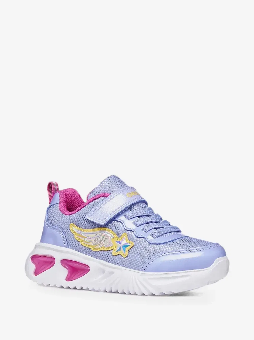 Кроссовки Assiser Girl на липучках Geox Kids, фиолетовый