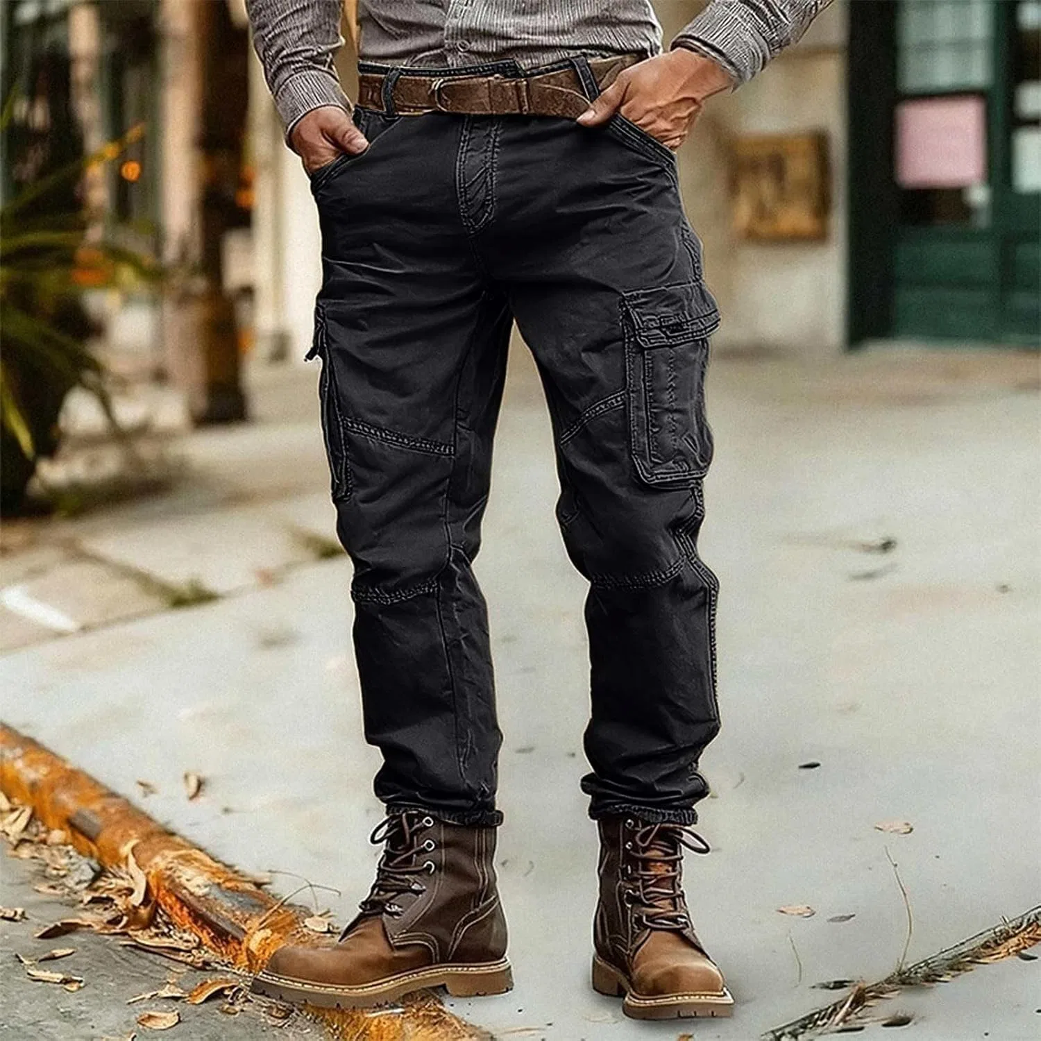 Мужские карго-брюки из рипстопа, Military Pant, чёрный — фото 2