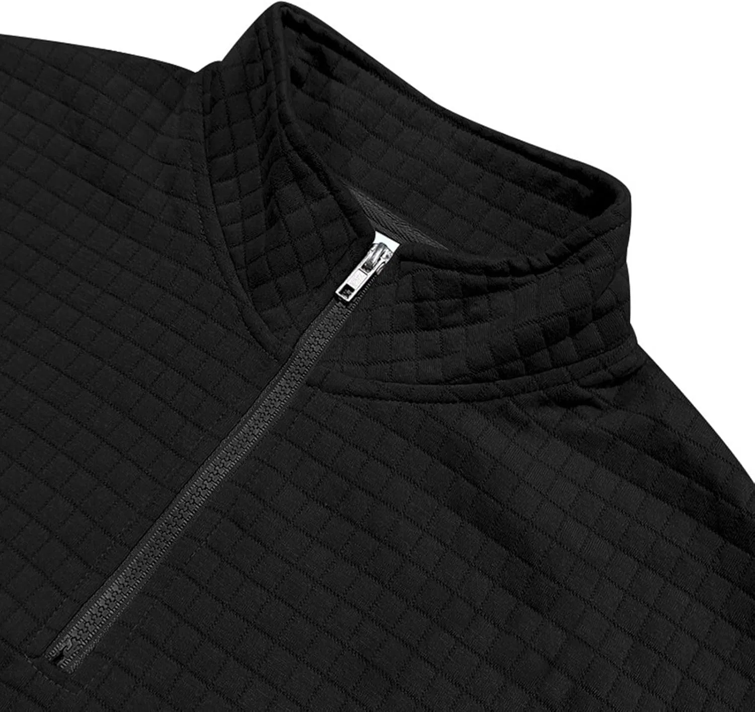 Мужская футболка с длинным рукавом и воротником-стойкой Regular Fit, Black — фото 4