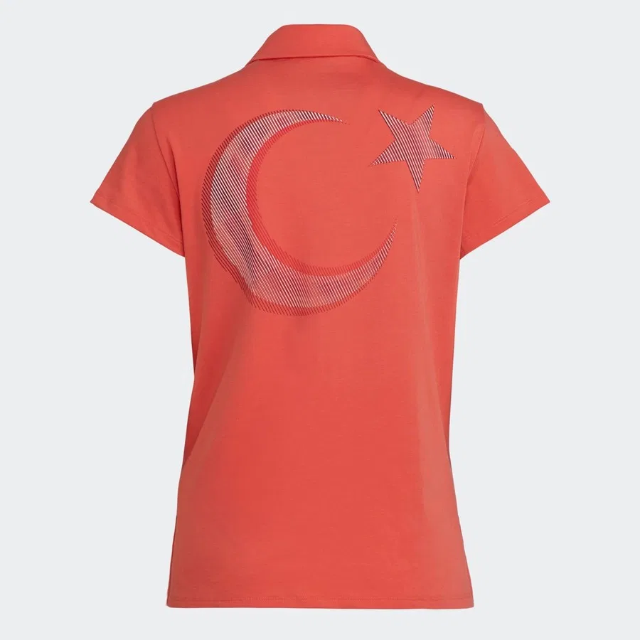 Женское поло с длинным рукавом adidas TURKIYE POLO W, Красный — фото 2