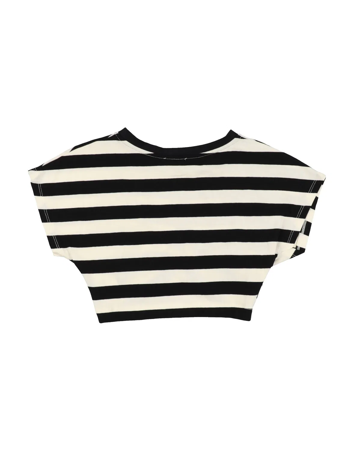 Детская футболка для девочек с принтом T-Shirt Crop Con Nodo Rig Monnalisa, бежевый — фото 2