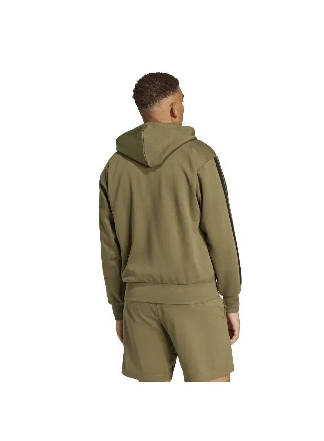 Худи на молнии с тремя полосками Essentials Adidas, черный — фото 3