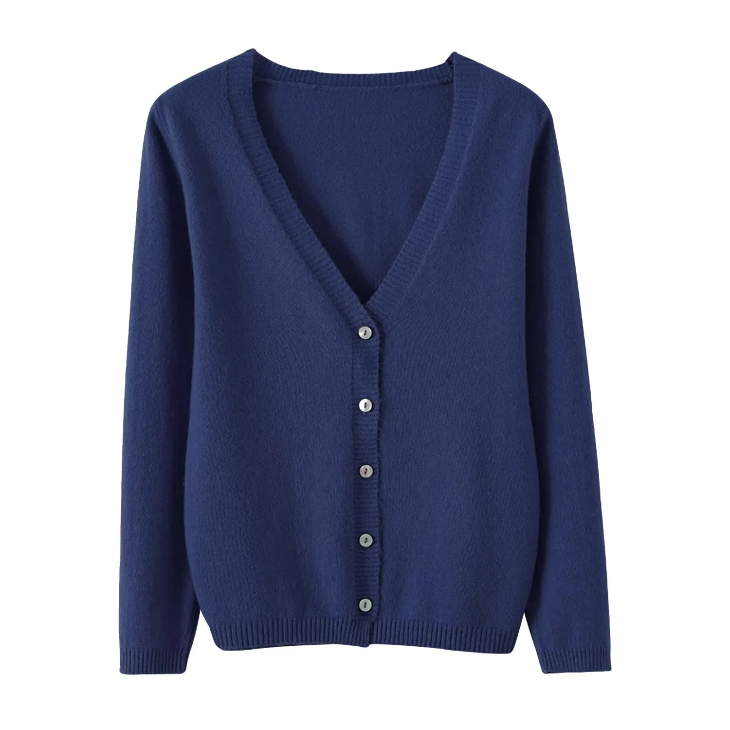 Женский легкий кардиган с V-образным вырезом и пуговицами, Navy Blue — фото 4