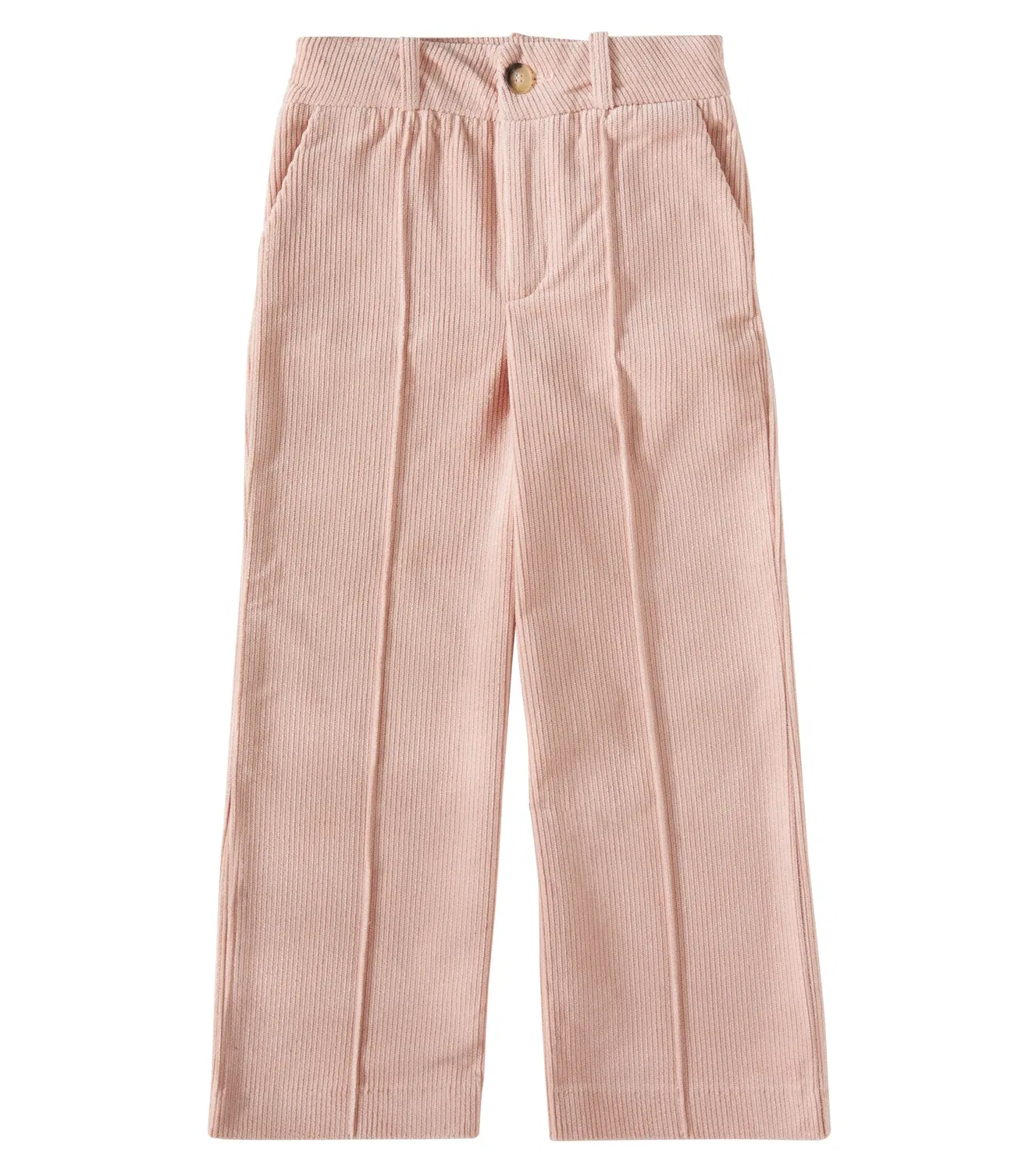 Брюки прямые из хлопкового бархата Chloé Kids, розовый