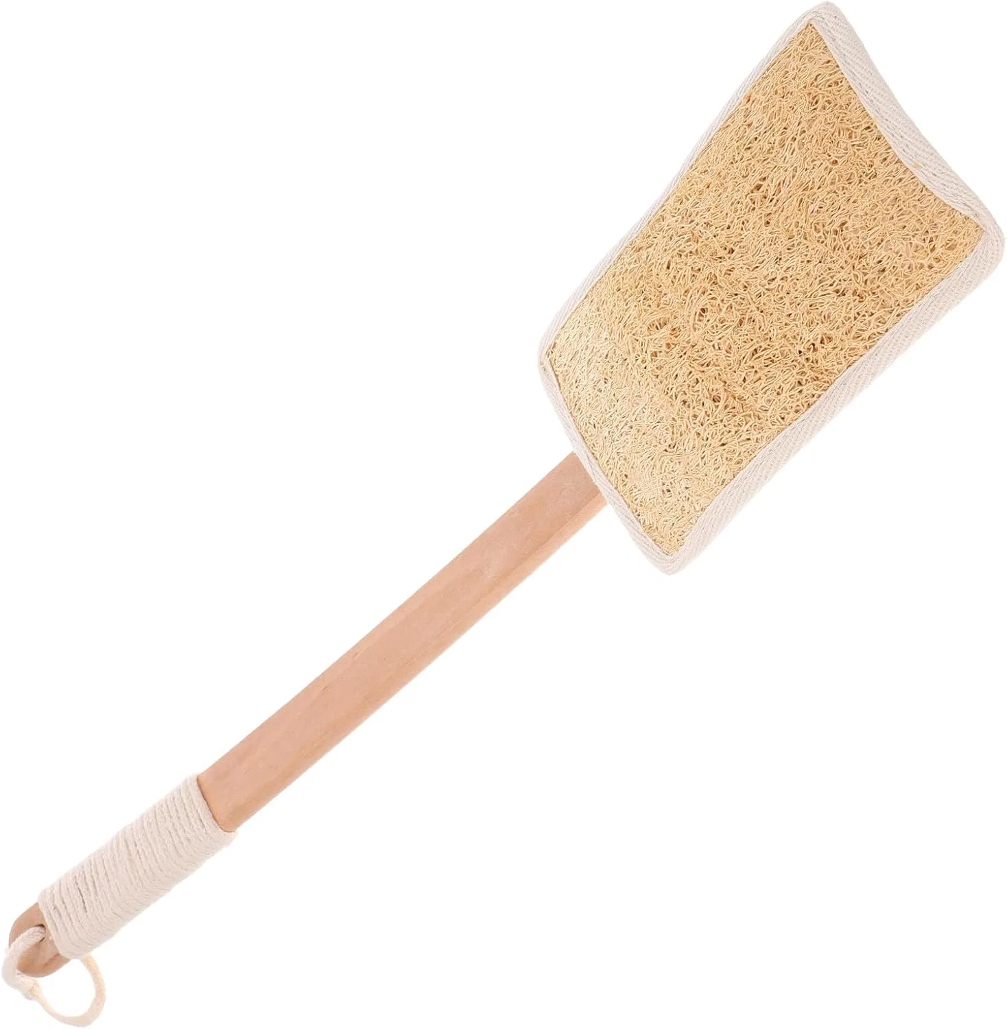 Щетка для спины с люфой, длинная ручка, MAGICLULU, бежевая
