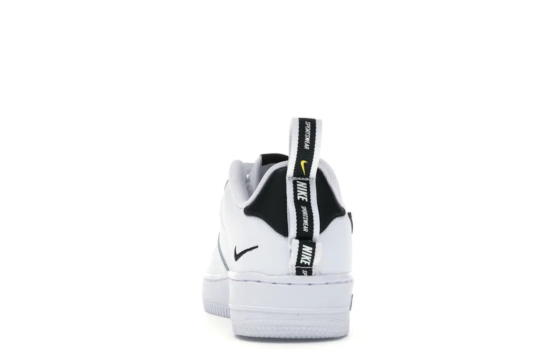 Детские кроссовки Lifestyle с ремешком Nike Air Force 1 Low Utility, White/White-Black-Tour Yellow — фото 4