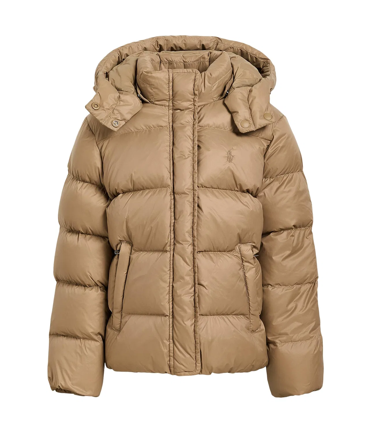 Пуховая куртка с капюшоном (для детей постарше) Polo Ralph Lauren Kids, Camel