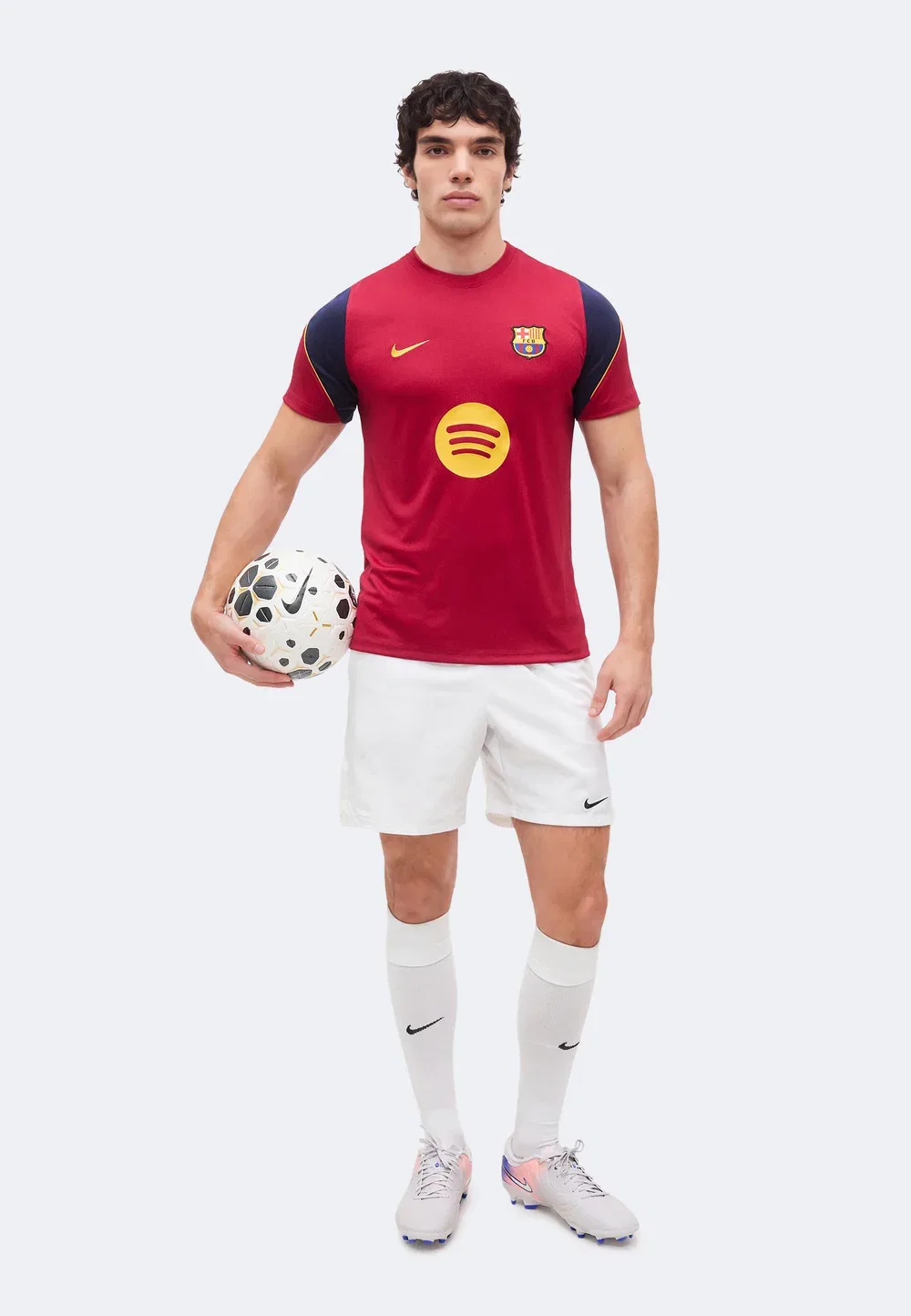 Футболка FCB - спортивная футболка Nike Performance, Noble Red/Blackened Blue/Mineral Yellow — фото 2