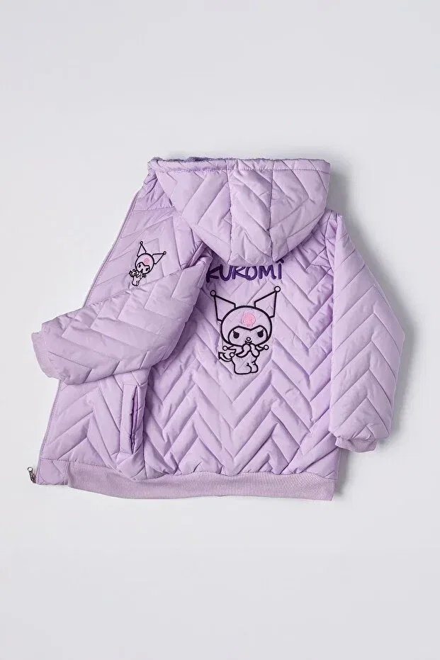 Детское для девочек пальто с принтом Krm Karakter Printed Minigimin Cicileri, Lilac