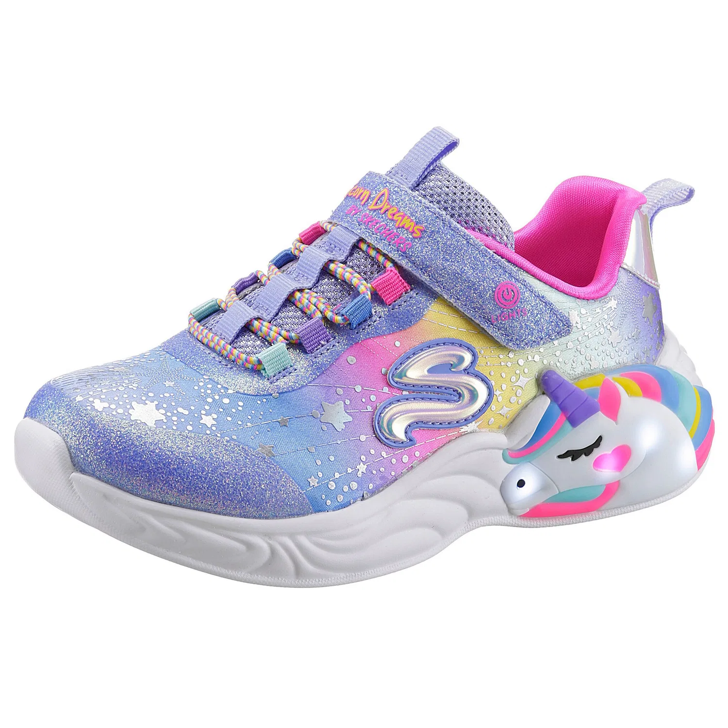 Детские кроссовки с подсветкой единорог Skechers, Blue