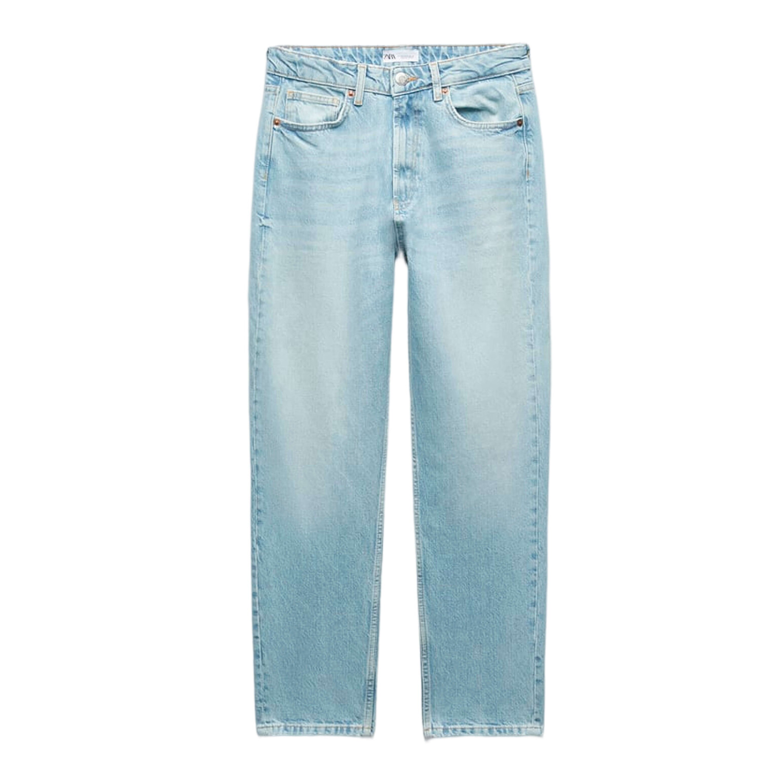 

Джинсы женские с высокой посадкой Zara Comfort Fit TRF Mom, голубой