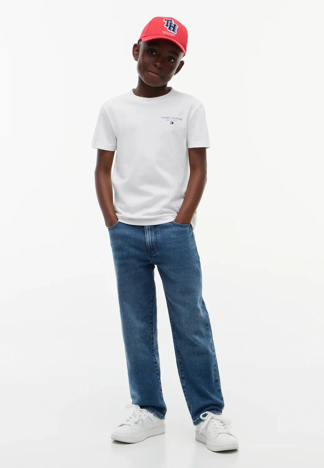 Базовая футболка с логотипом, унисекс - базовая футболка Tommy Hilfiger, White — фото 2