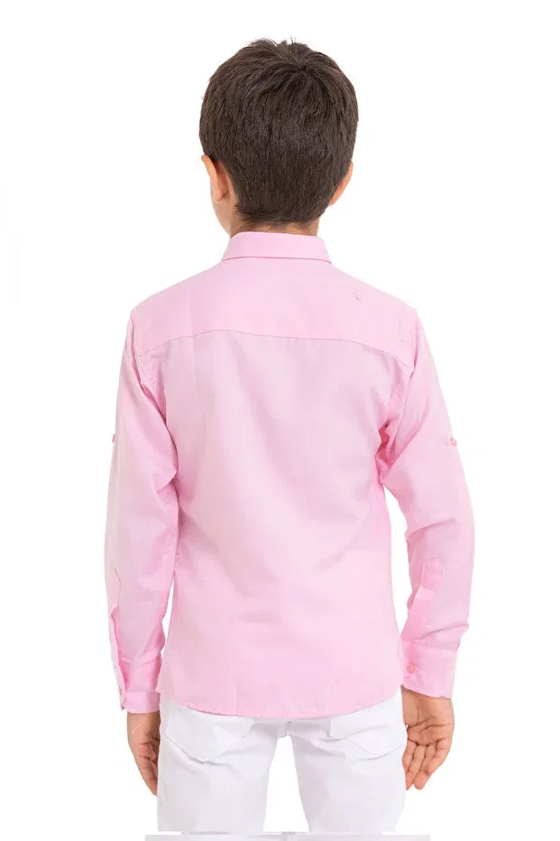 Детская рубашка для мальчиков из оксфордской ткани Redbug Kids, Pink — фото 3