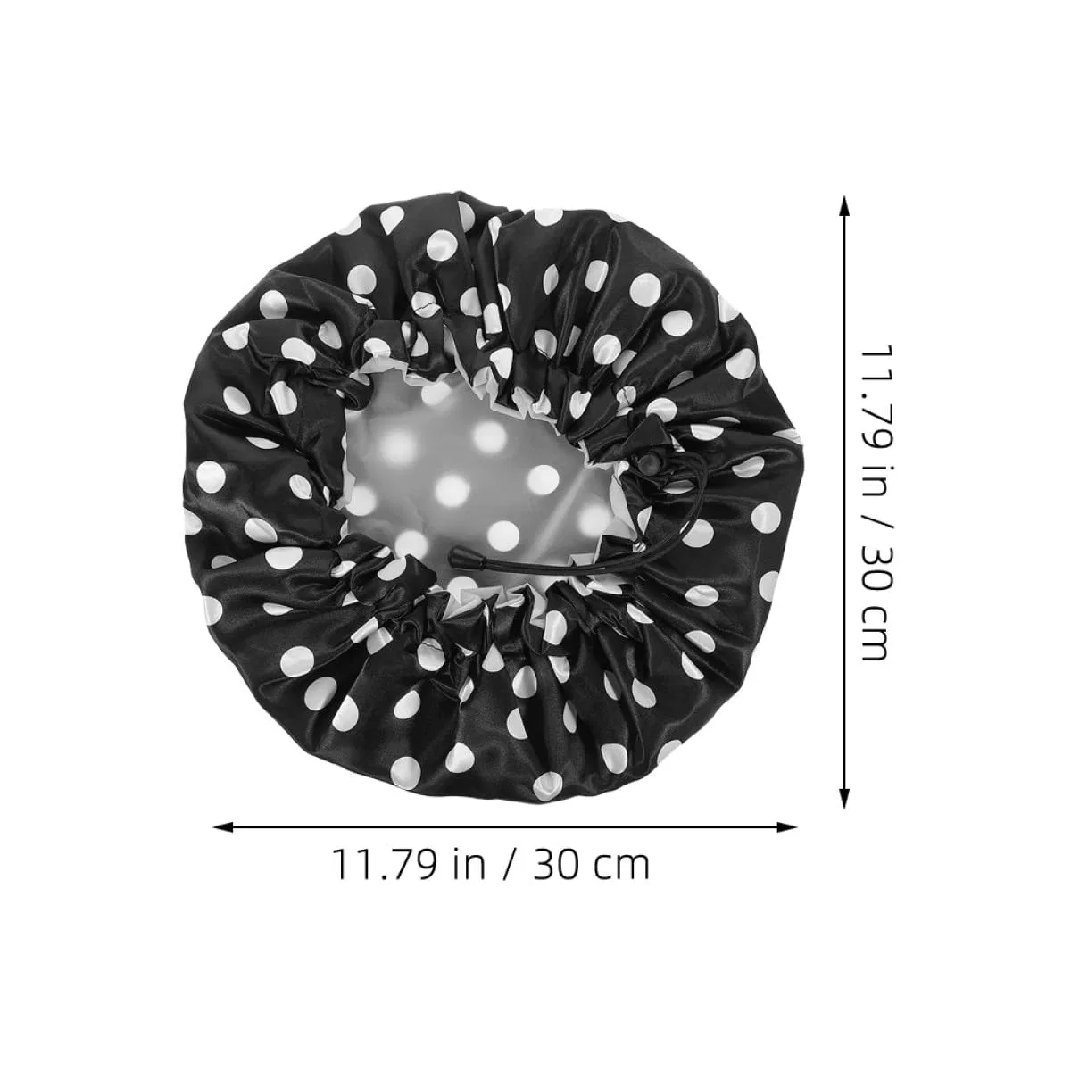 Шапочка для душа из сатина и EVA, Tofficu, 2 шт, 30x30x2 см, Черный — фото 2