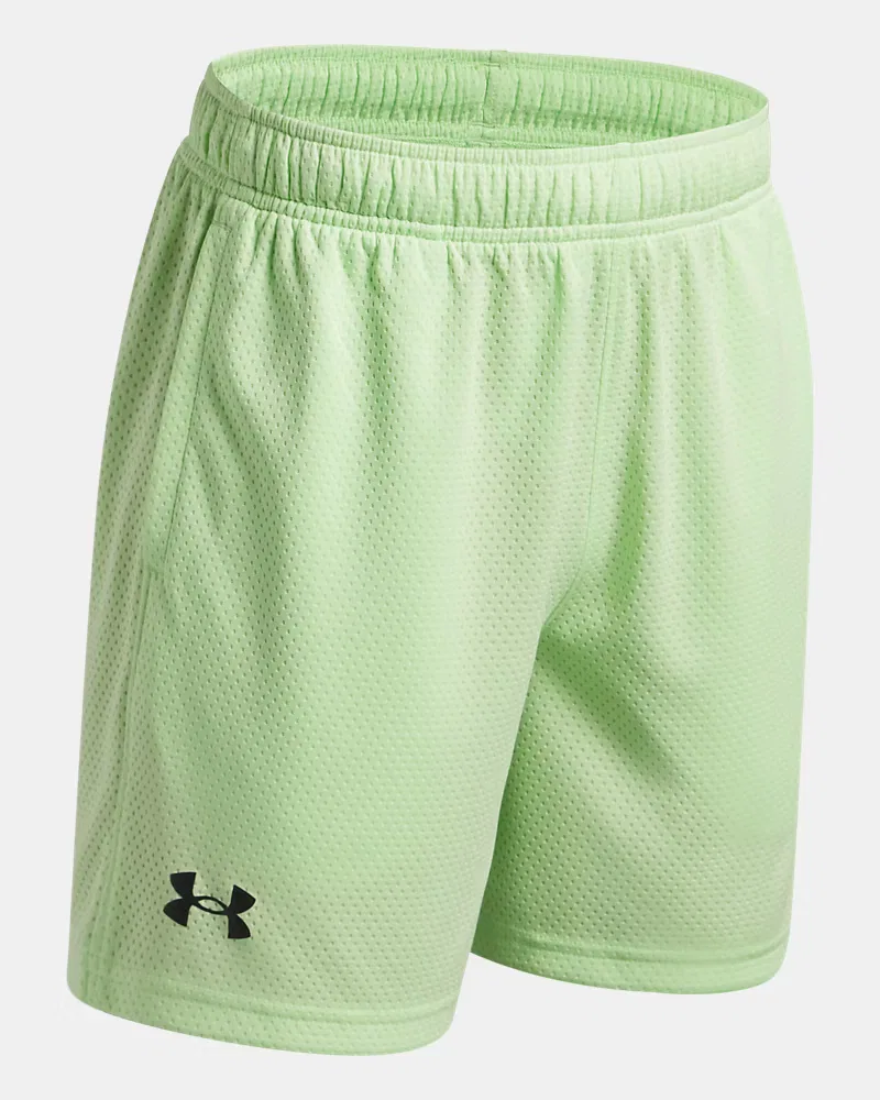 Шорты с длиной по внутреннему шву 12,7 см из легкой дышащей сетки UA Tech Mesh UnderArmour, Lumos Lime/Black — фото 3