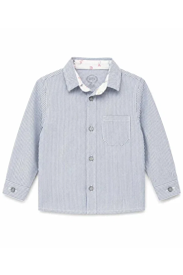Детская рубашка для мальчиков с длинным рукавом Isis baby boy striped shirt Outlet, Blue — фото 3