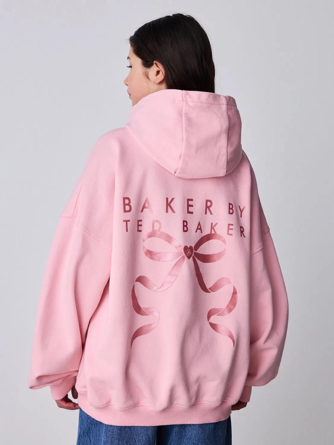 Худи оверсайз Baker by Ted Baker, флуо-розовый — фото 3