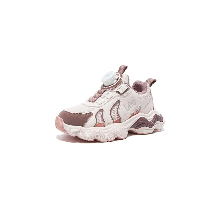 Детские кроссовки из синтетической кожи с текстилем Lee, Pink — фото 3