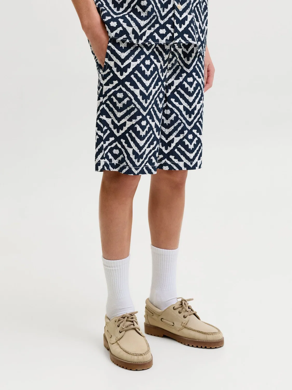 Шорты повседневные из сирсакера JACK & JONES JUNIOR, синие