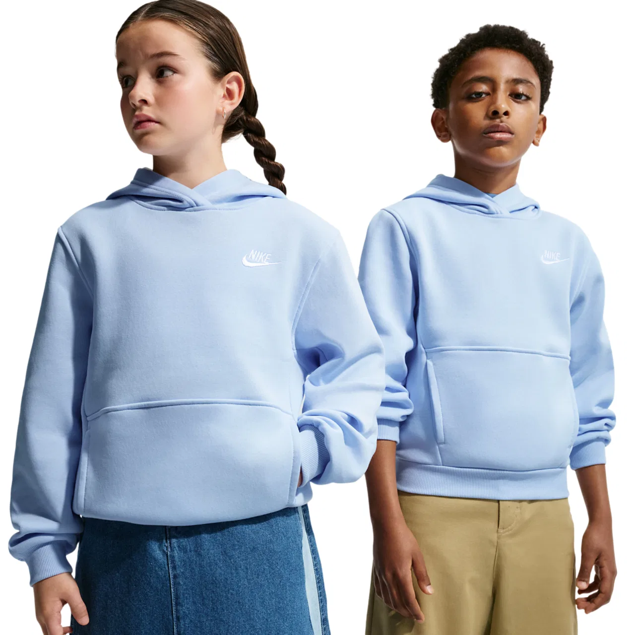 Худи для мальчиков Club LBR Fleece Nike, цвет Hydrogen Blue/White