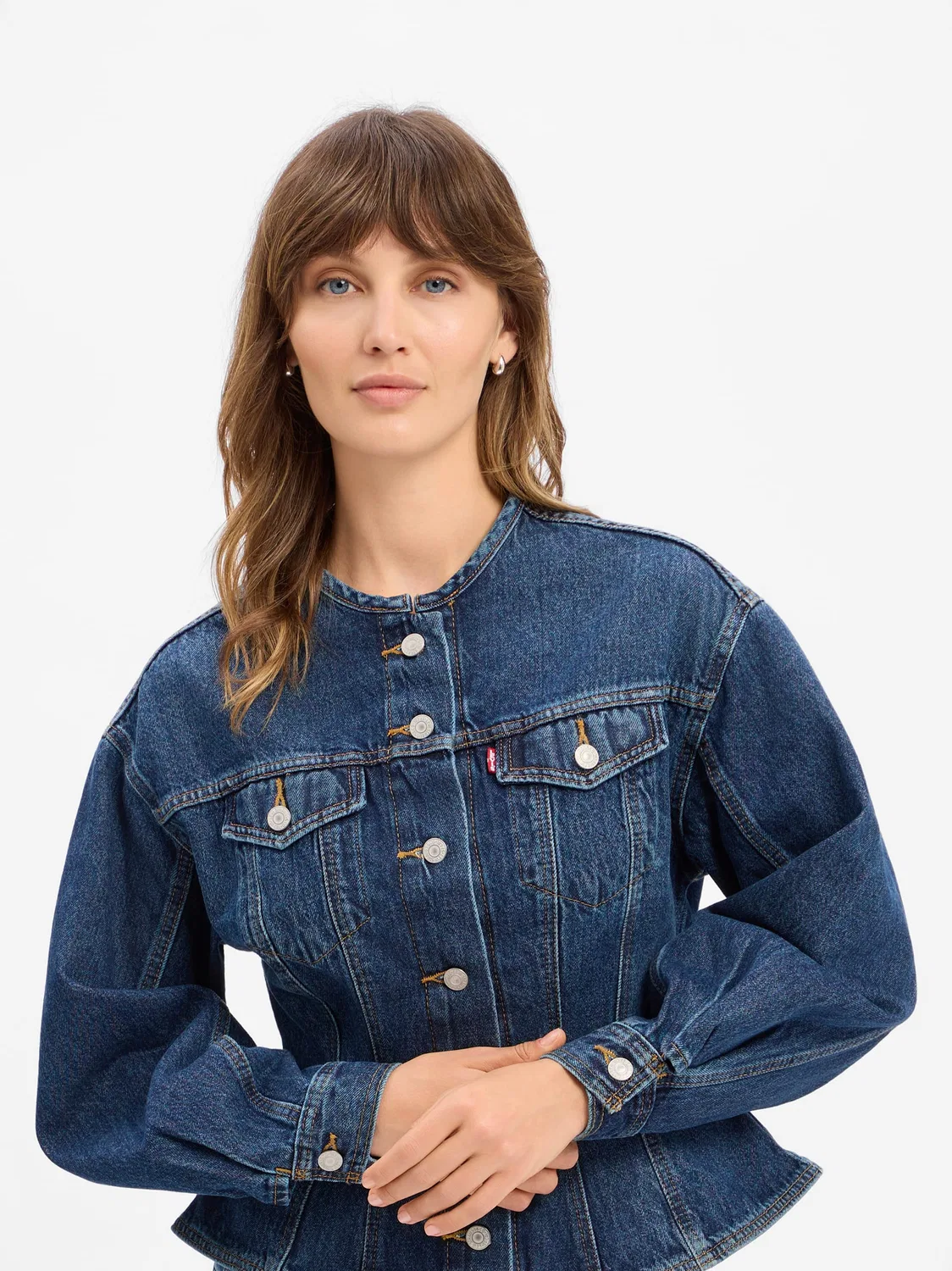 Женская джинсовая куртка без воротника Levi's, Dark Stone — фото 3