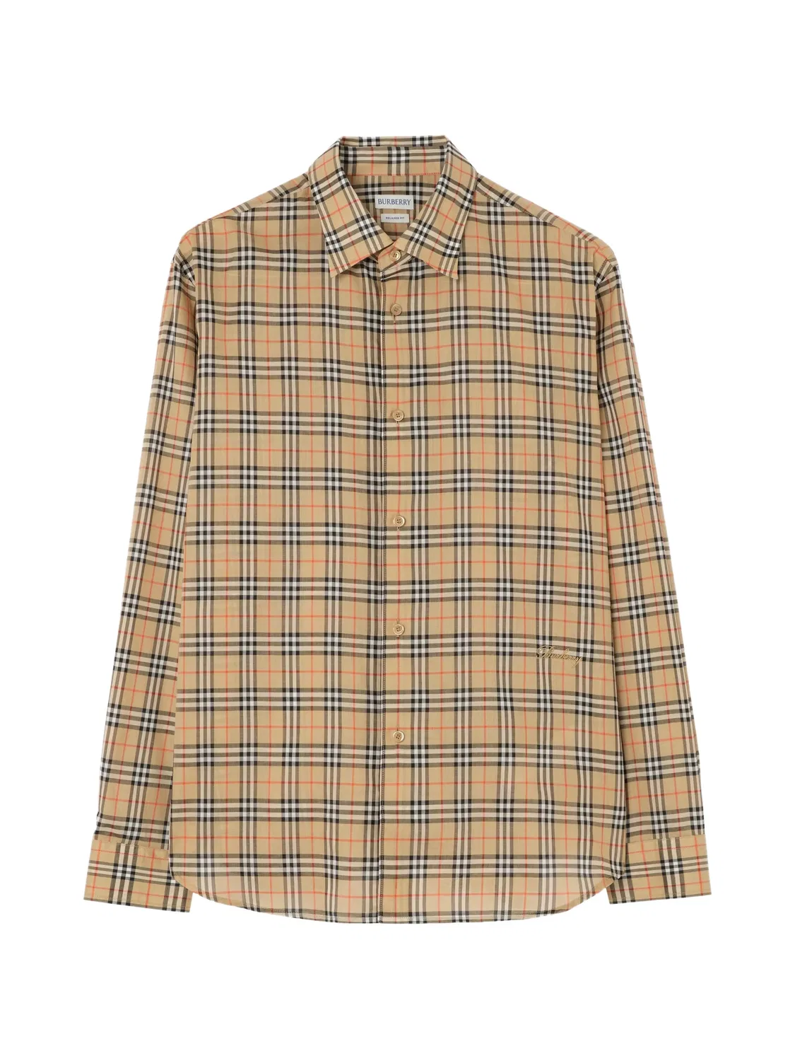 Рубашка из хлопка в клетку, песочно-бежевый Burberry, нейтральные
