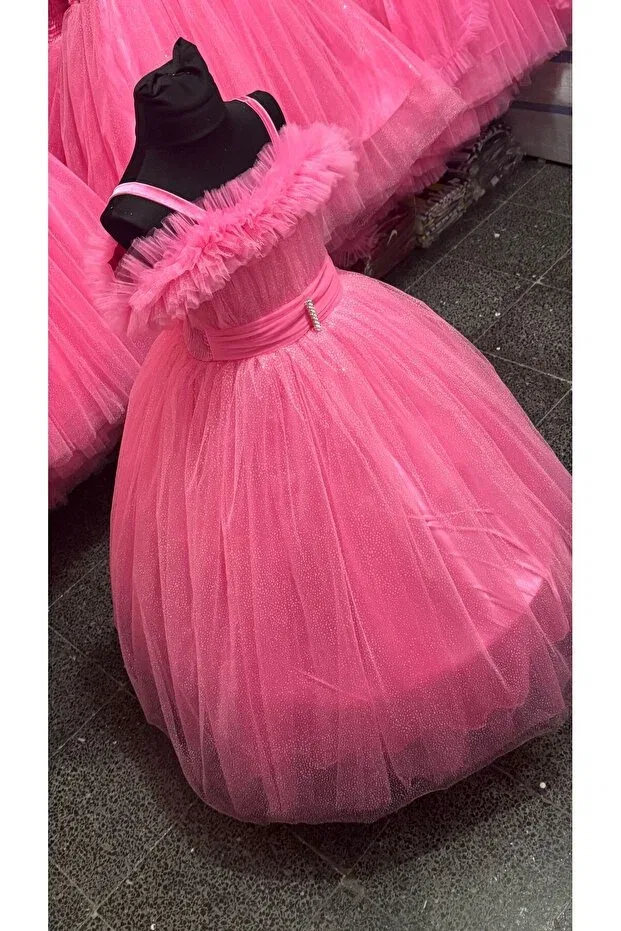 Детское платье для девочек без рукавов Children'S Degaje Tulle Glitter Evening Dress Kidslady, Pink — фото 2