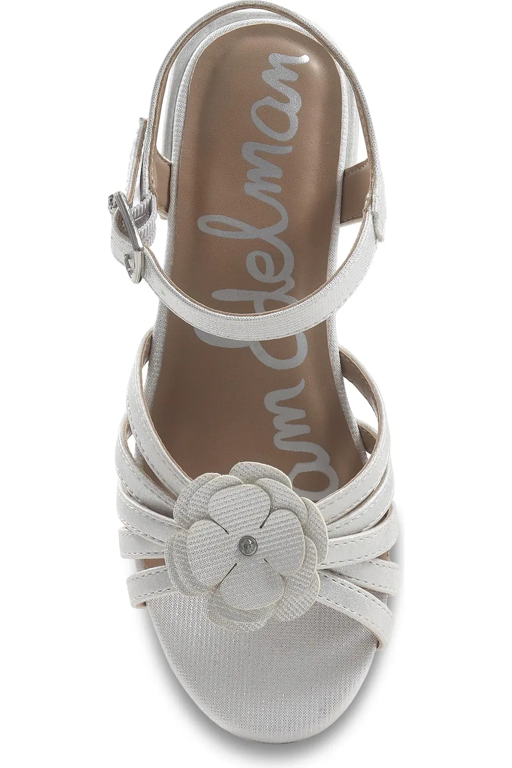 Детские сандалии с цветочным аппликацией Calla Sam Edelman, белый — фото 4