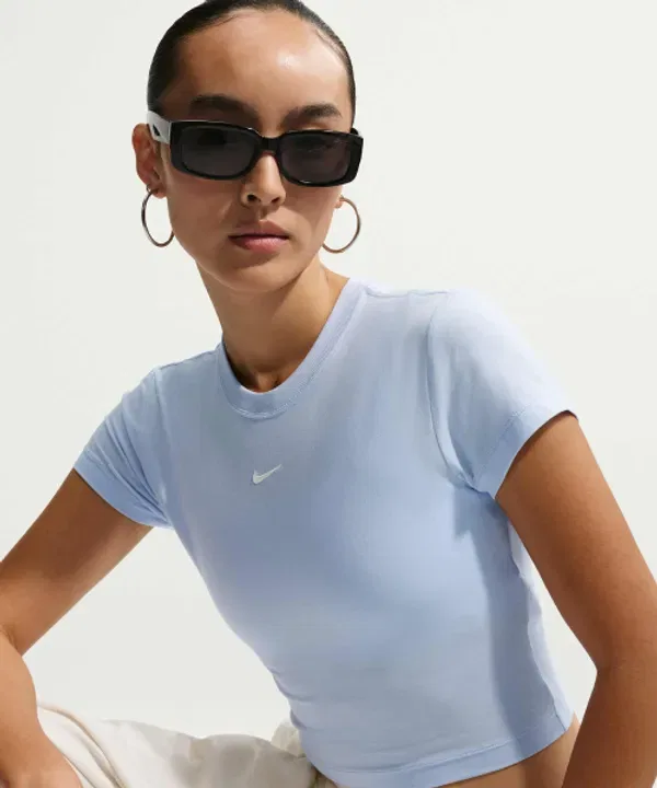 Кроп-топ Nike Sportswear Chill Knit, синий — фото 3