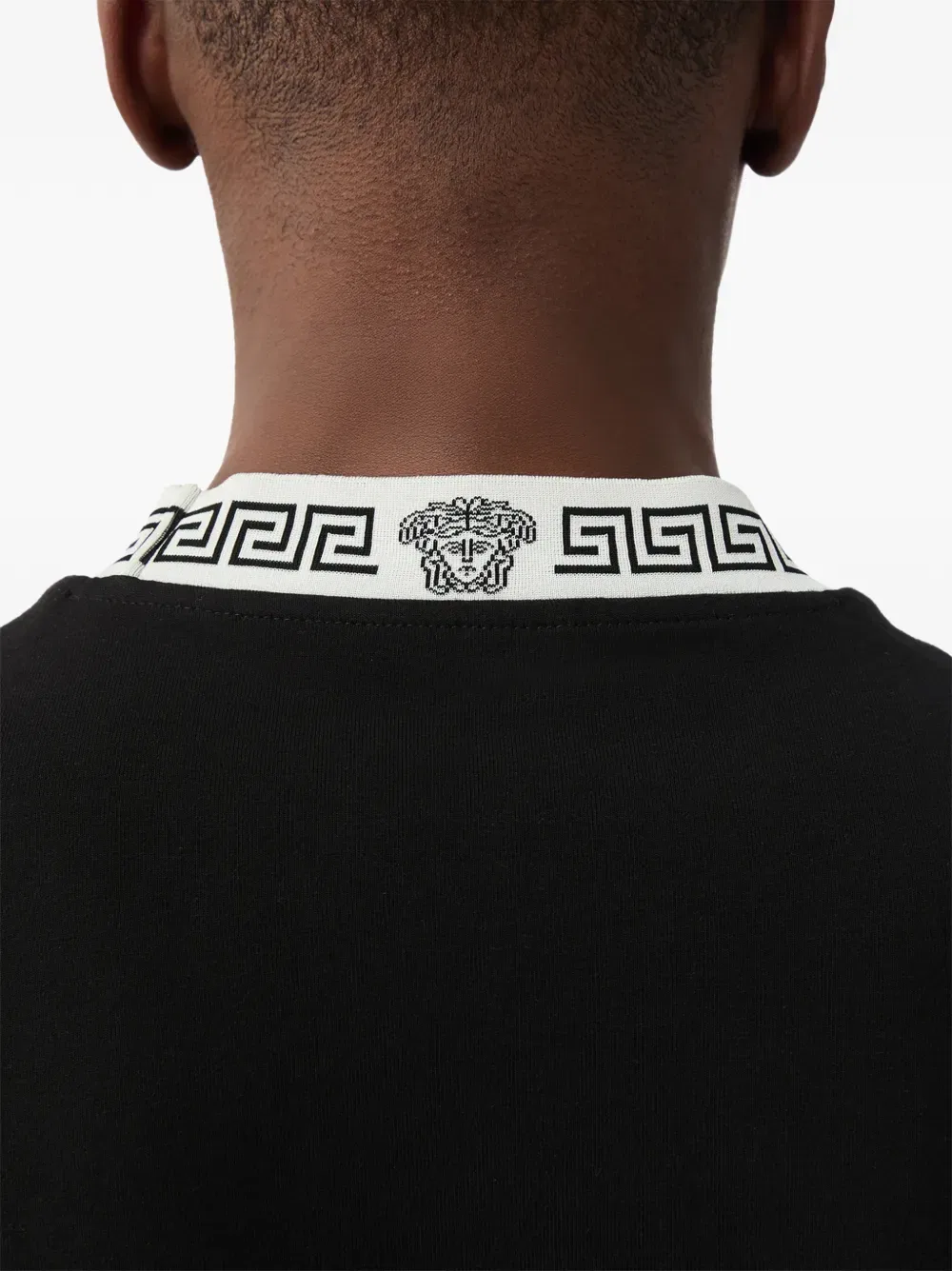Футболка хлопковая Versace, черный — фото 4