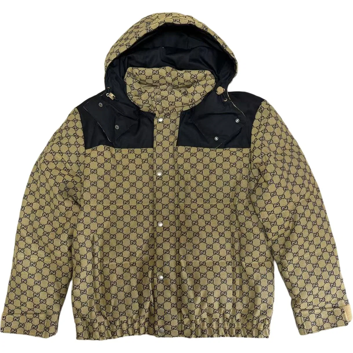 Мужская пуховая куртка GUCCI с капюшоном, отстегивающийся элемент, Brown