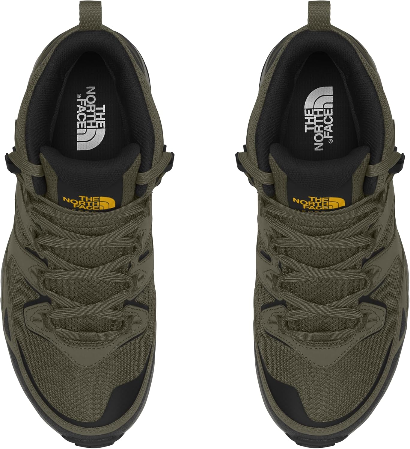 Мужские водонепроницаемые походные ботинки THE NORTH FACE Hedgehog 3 Mid, Верх из кожи рипстоп, резиновая подошва, черный/зеленый — фото 2