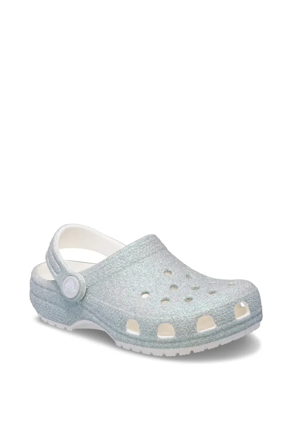 Детские классические блестящие сабо Crocs, White