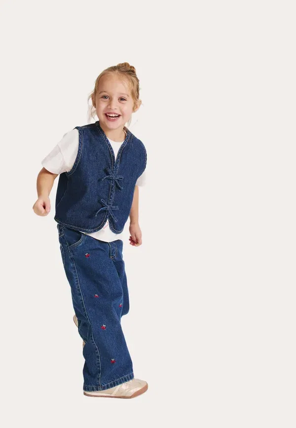 Жилет хлопковый Tie front-waistcoat Marks & Spencer, Denim, деним
