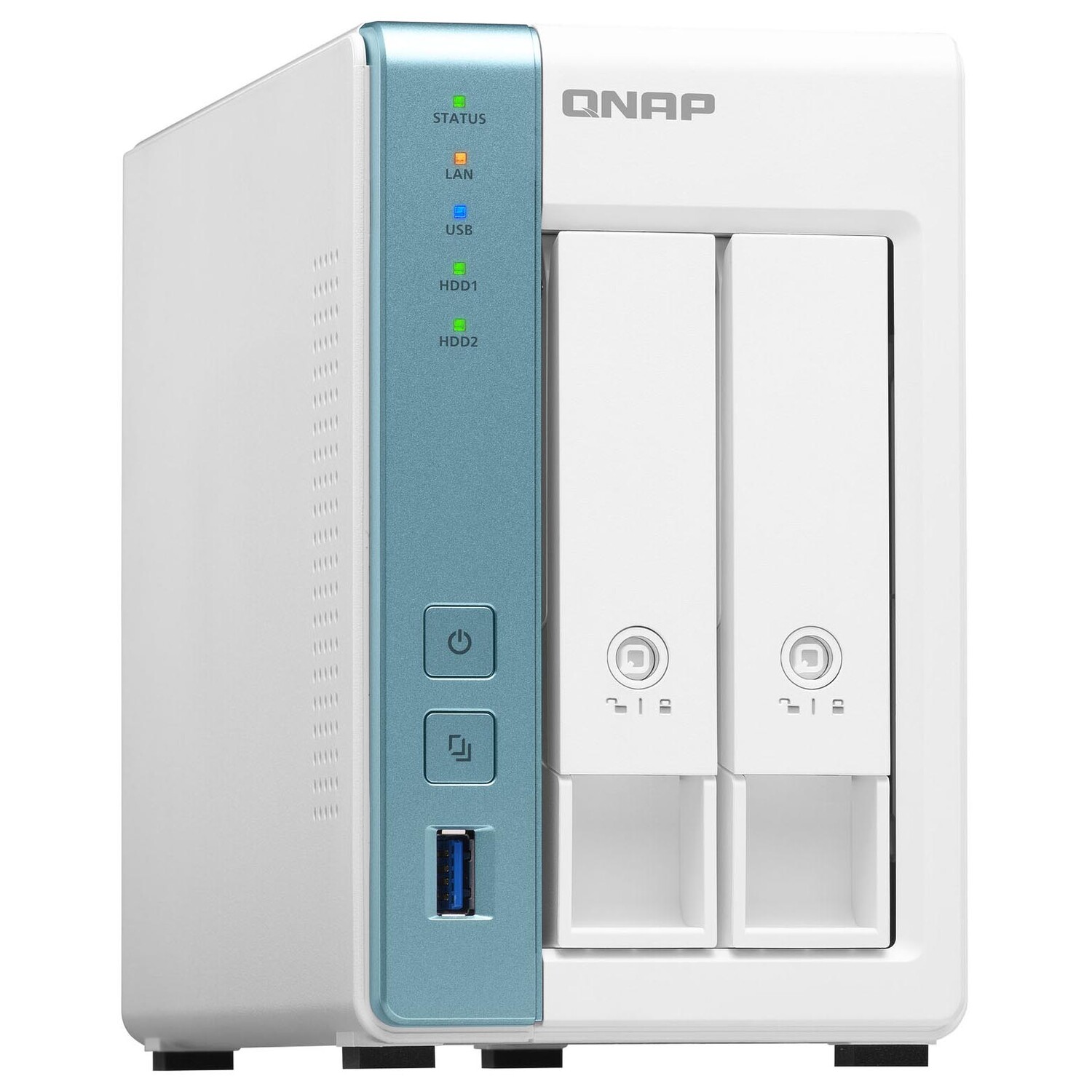 

Сетевое хранилище QNAP TS-231P3, 2 отсека, 4Гб DDR3, без дисков, белый