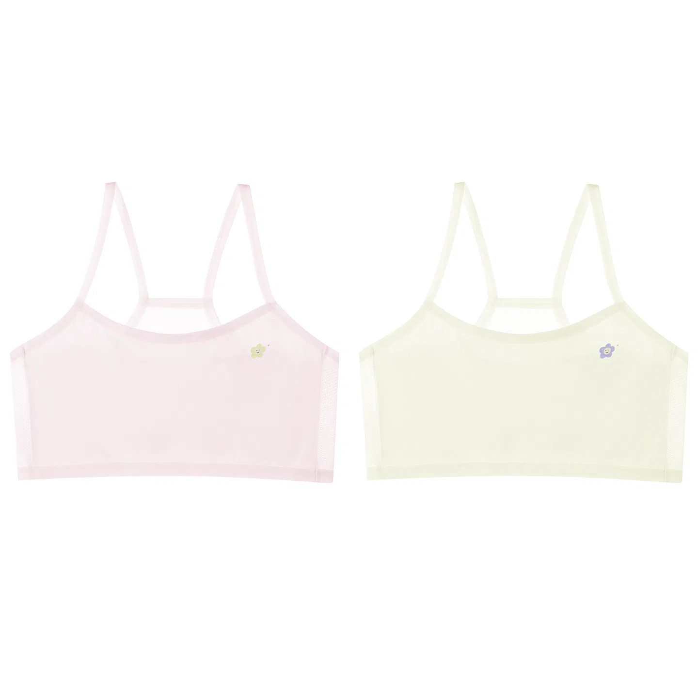 Детское белье для девочек без рукавов Red bean, Pink+Light Yellow