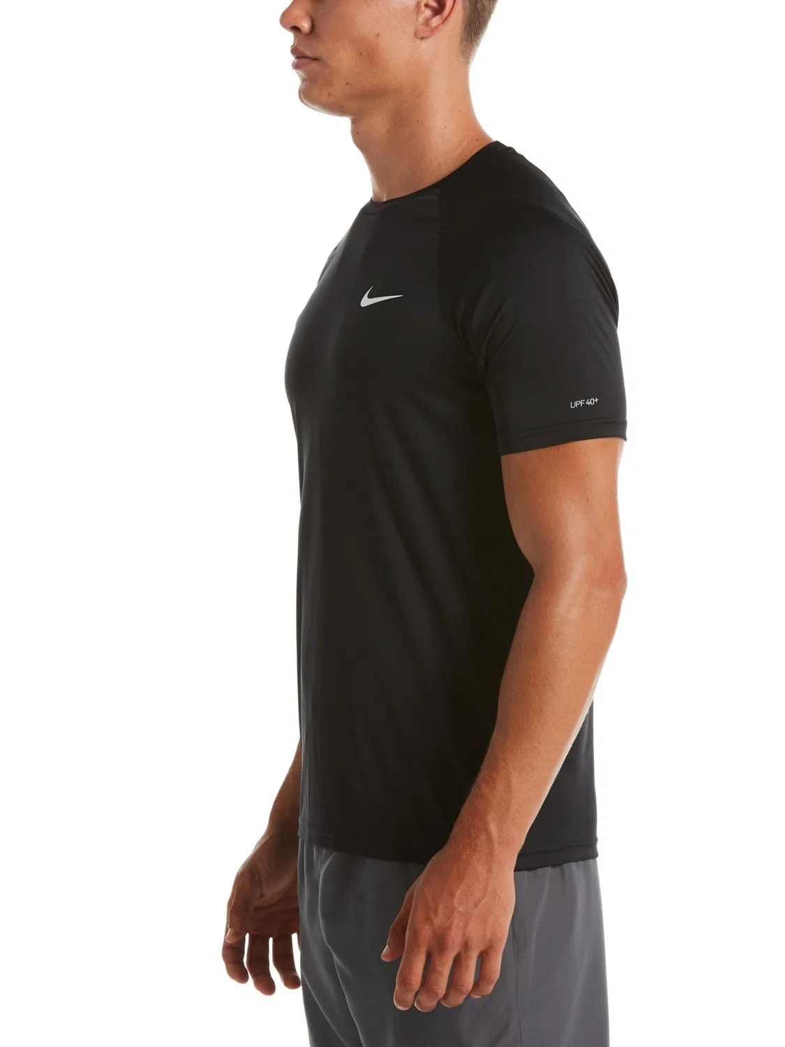 Рашгард Nike Black Short Sleeve Hydroguard Sun Safe, черный — фото 3